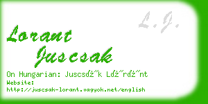 lorant juscsak business card